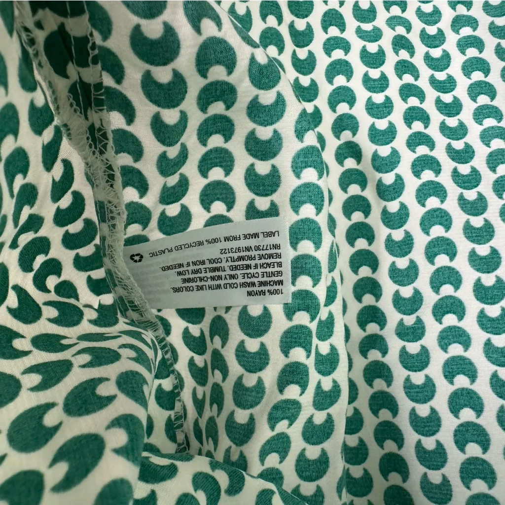 A New Day Green Crescent Print Camp Short Sleeve Button Down XS - Image 6