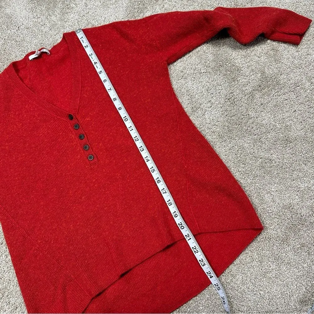 Madewell Asherton Waffle Henley Sweater Wool Alpaca Blend in Heather Poppy XS - Image 14