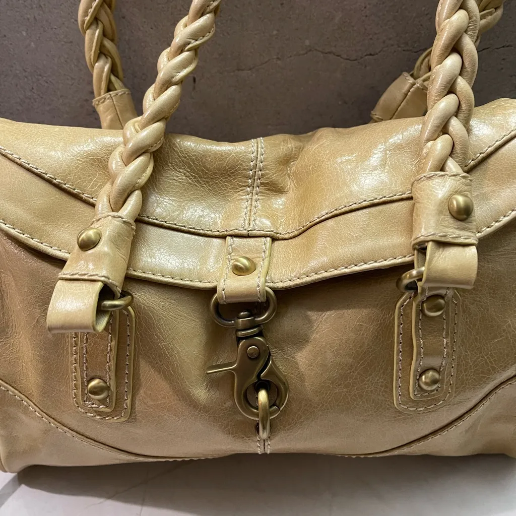 Vintage Borsetta Milano Tan Leather Satchel Bag - Image 6