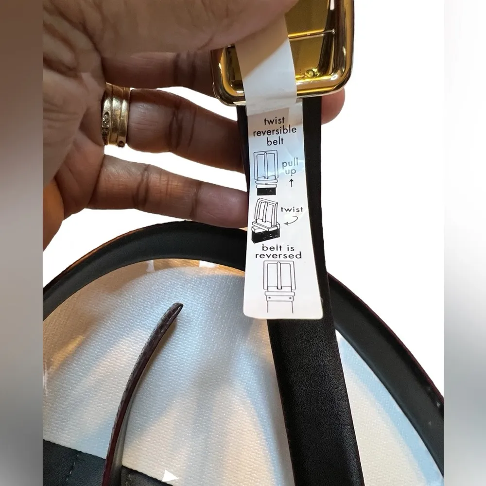 NWT - Cole Haan Women’s Reversible belt - 25mm -Snake skin reverses to Silk Calf - Image 6