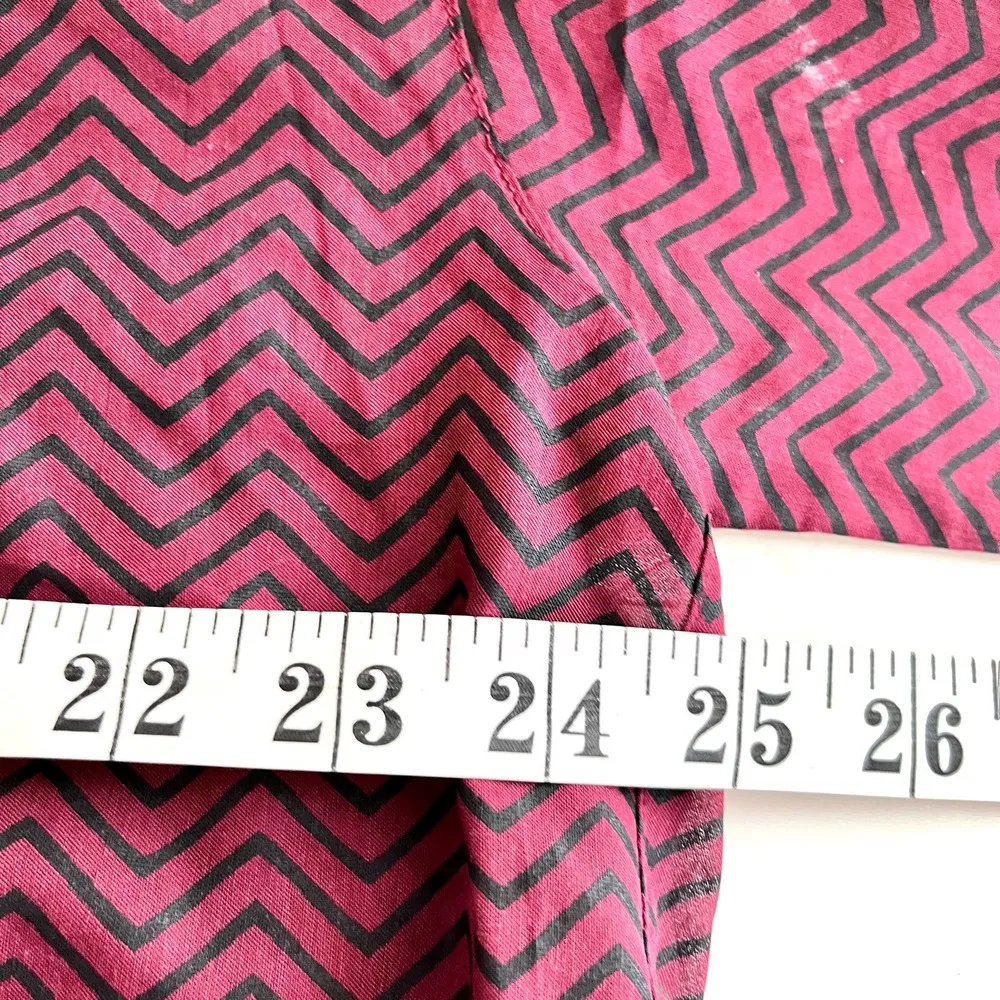 NWT Scotch & Soda Long Sleeve Button Up Semi Sheer Shirt Burgundy Black Small - Image 8