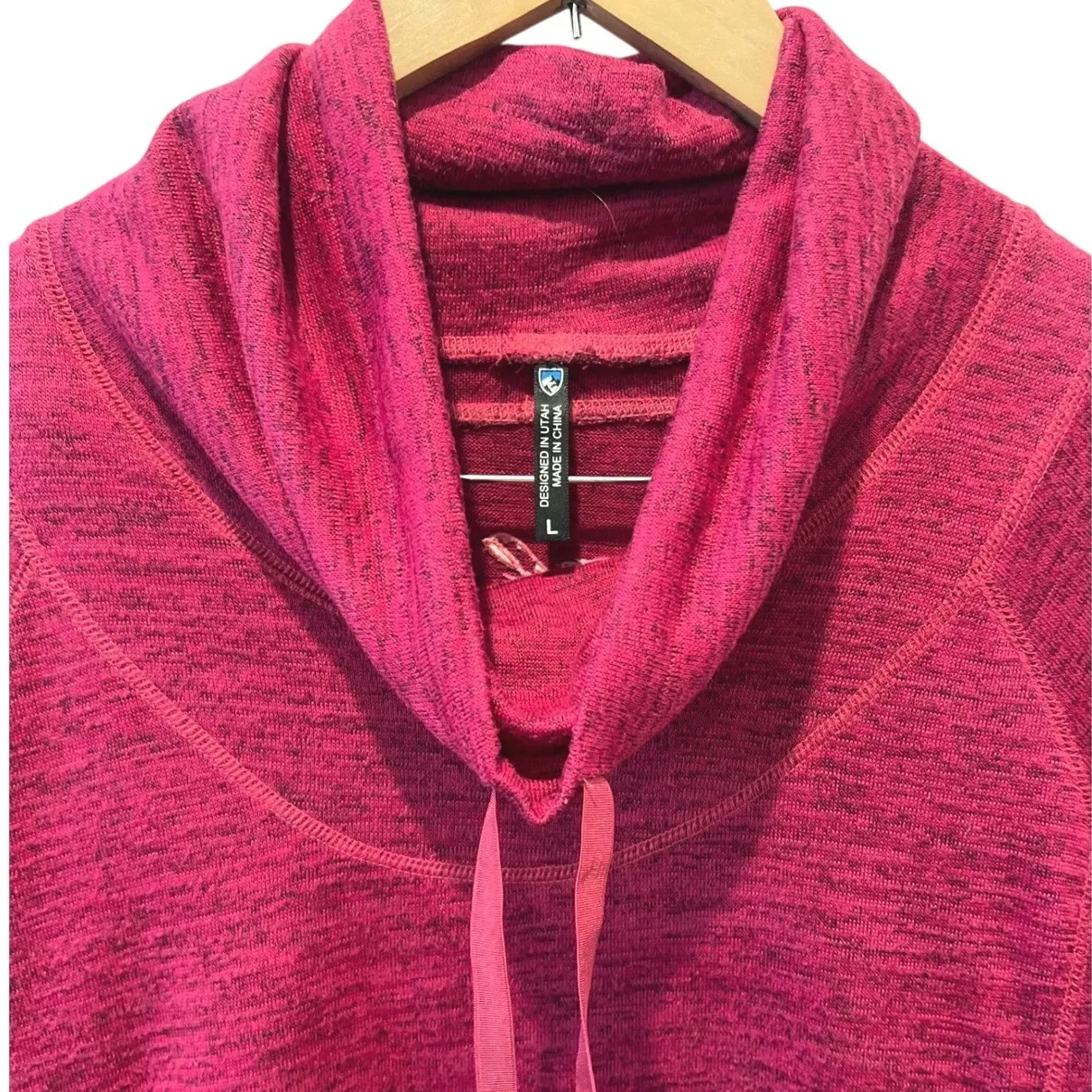 KÜHL‎ Lea Cowl Neck Pullover Sweatshirt Raspberry Heather Size Large EUC - Image 6