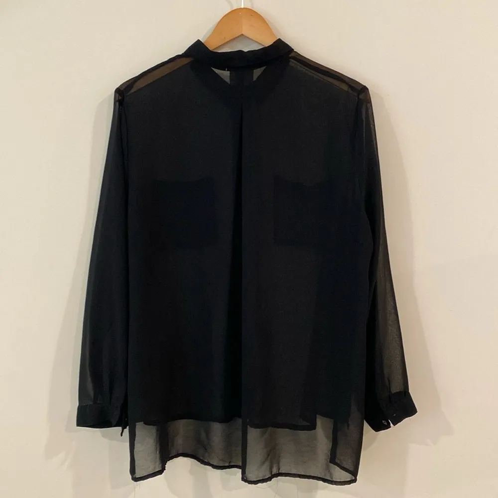 Ambiance Apparel Black Sheer Button Down long Sleeve size 1X - Image 4