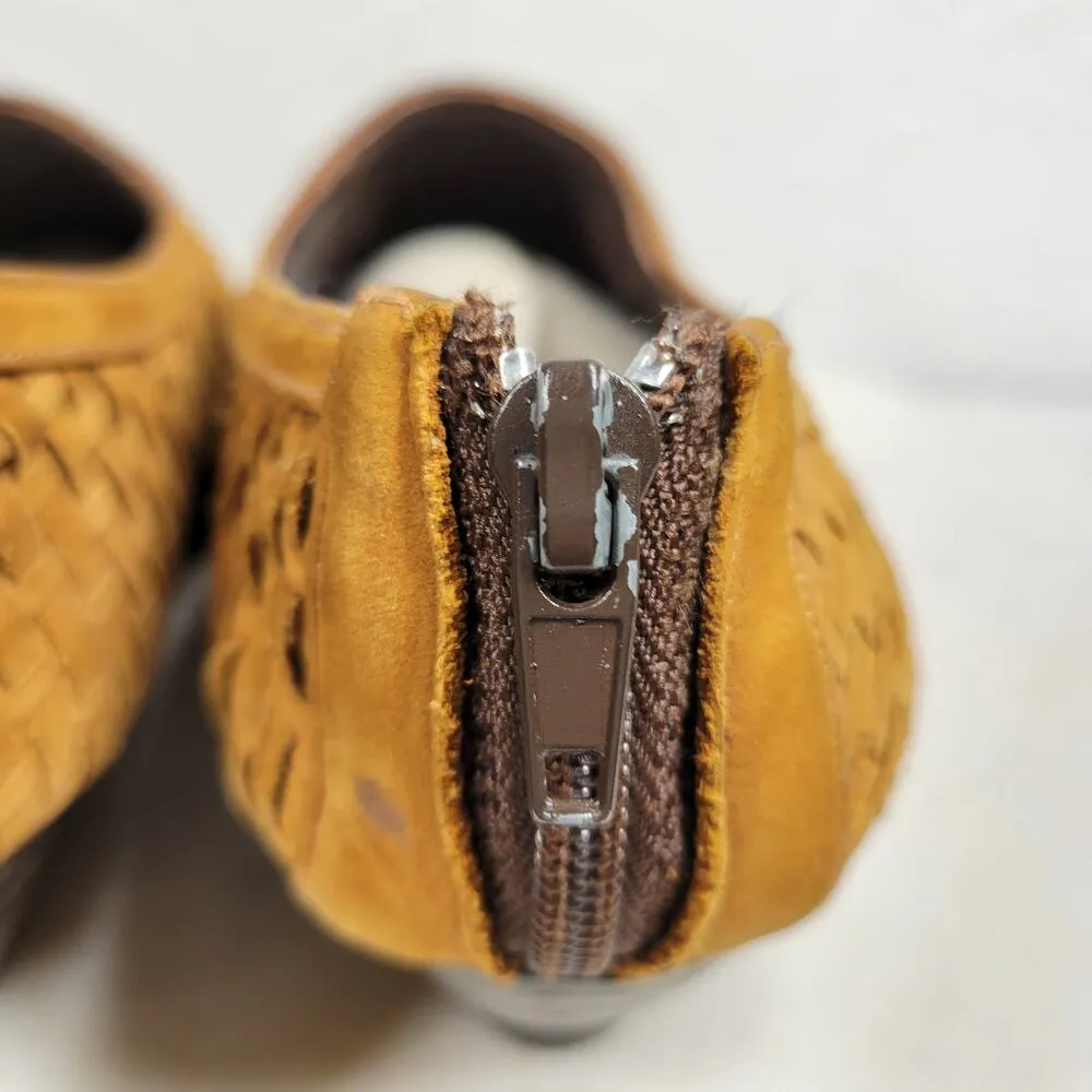 Amoura Papa Jimenez Mule Bootie Shoes Women 7.5 Brown Woven Slip On Pointed Toe - Image 11