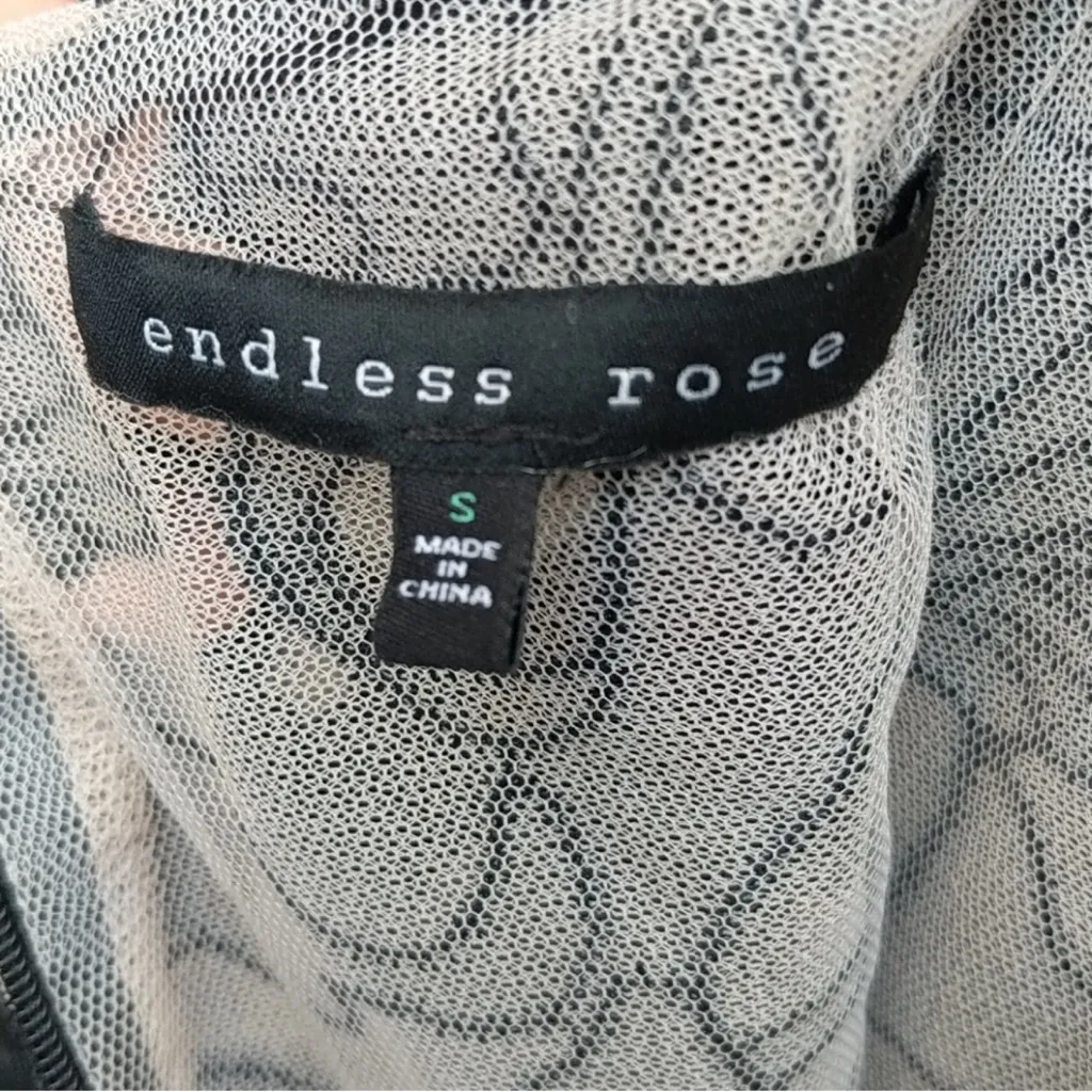 Endless Rose Sheer Black and White Lace Patterned Top - Image 7