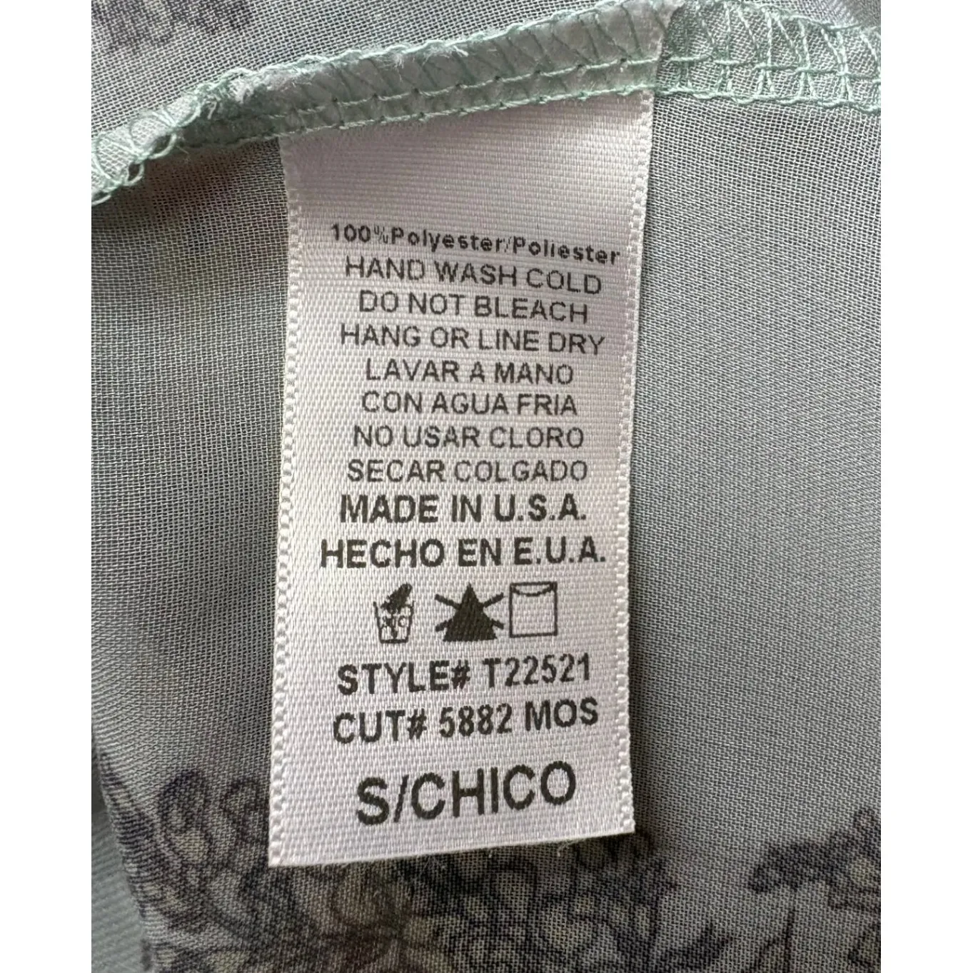 Mono B Women's Skull Floral Print High Low Top Blouse Shirt Sheer Open‎ Back S Tan - Image 4