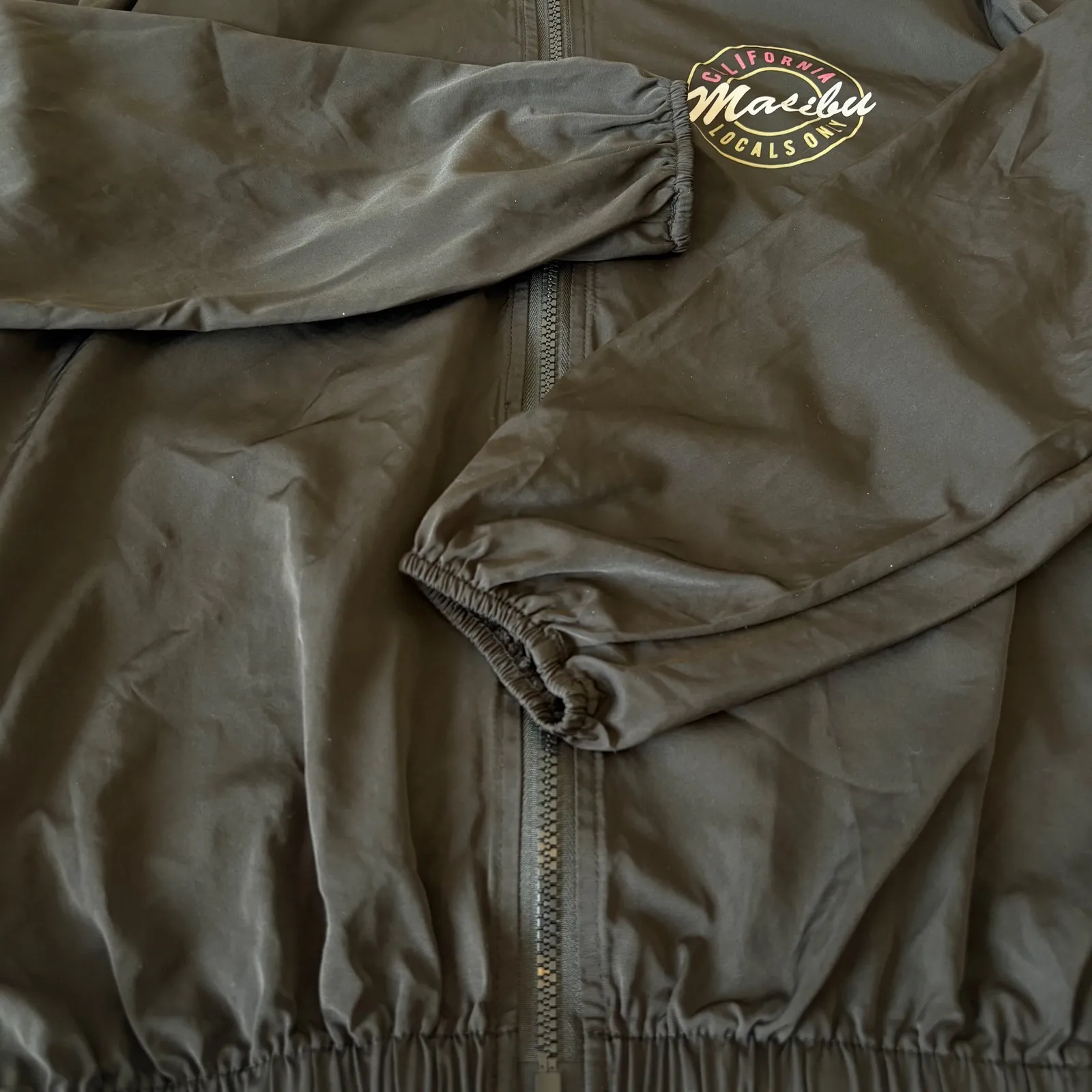Brandy Melville Malibu California Lightweight Zip‎ Up Hooded Jacket Fits Med/Lg - Image 11