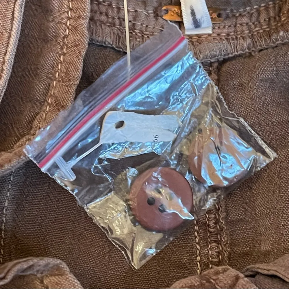 Free People cotton linen blend pants trousers high waisted pleated wide leg Sz 0 - Image 11