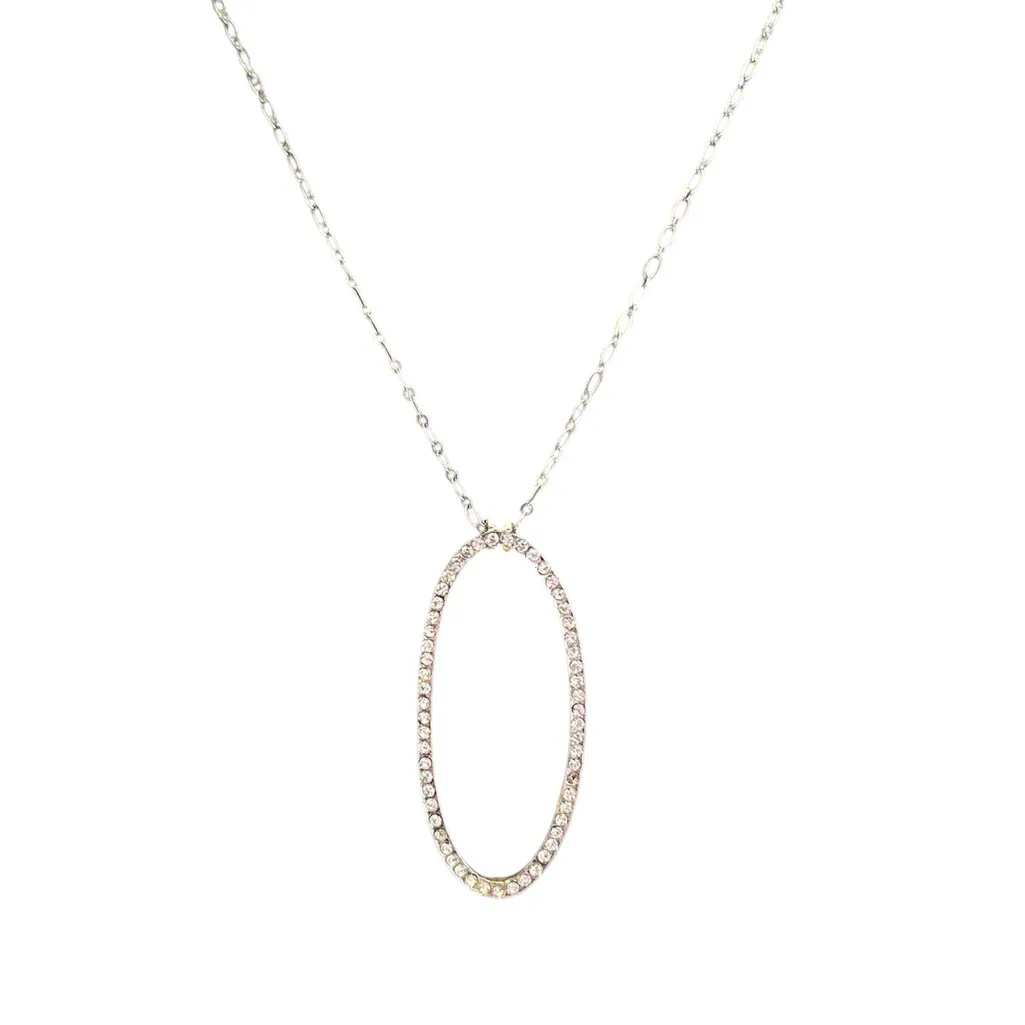Cookie Lee Silver Oval Pendant Necklace - Image 3