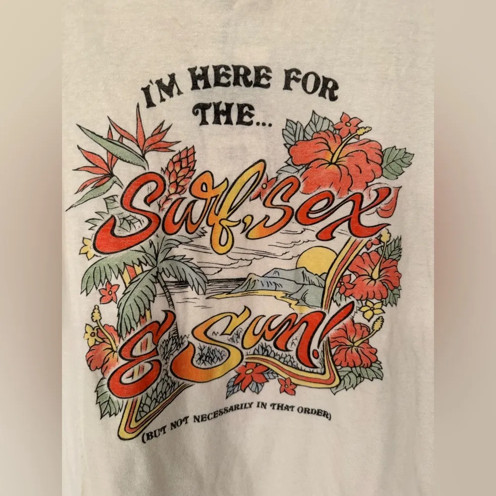 REDONE Surf Sex Sun Women’s Off White 90's Easy Tee Size XS - Image 8