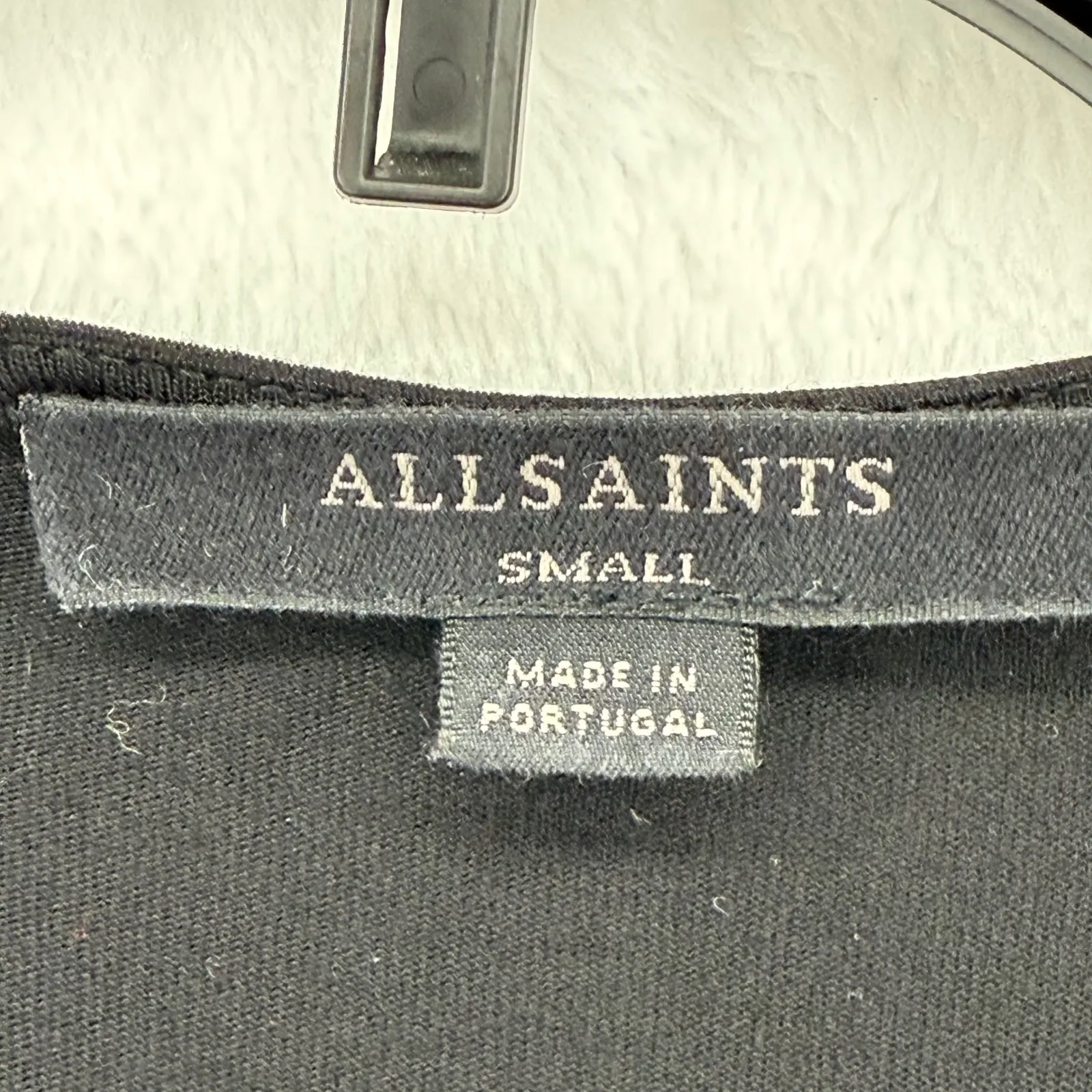 AllSaints Jayda Jersey Dress‎ Black Sleeveless Tie Waist Casual Womens Small - Image 5