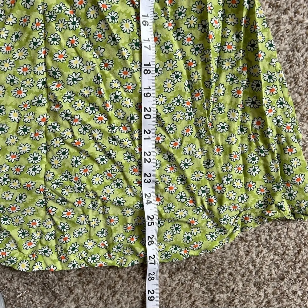 Tomorrow’s Mother Sport Blue Green Denim Floral Vintage Sleeveless Blouse Small - Image 5