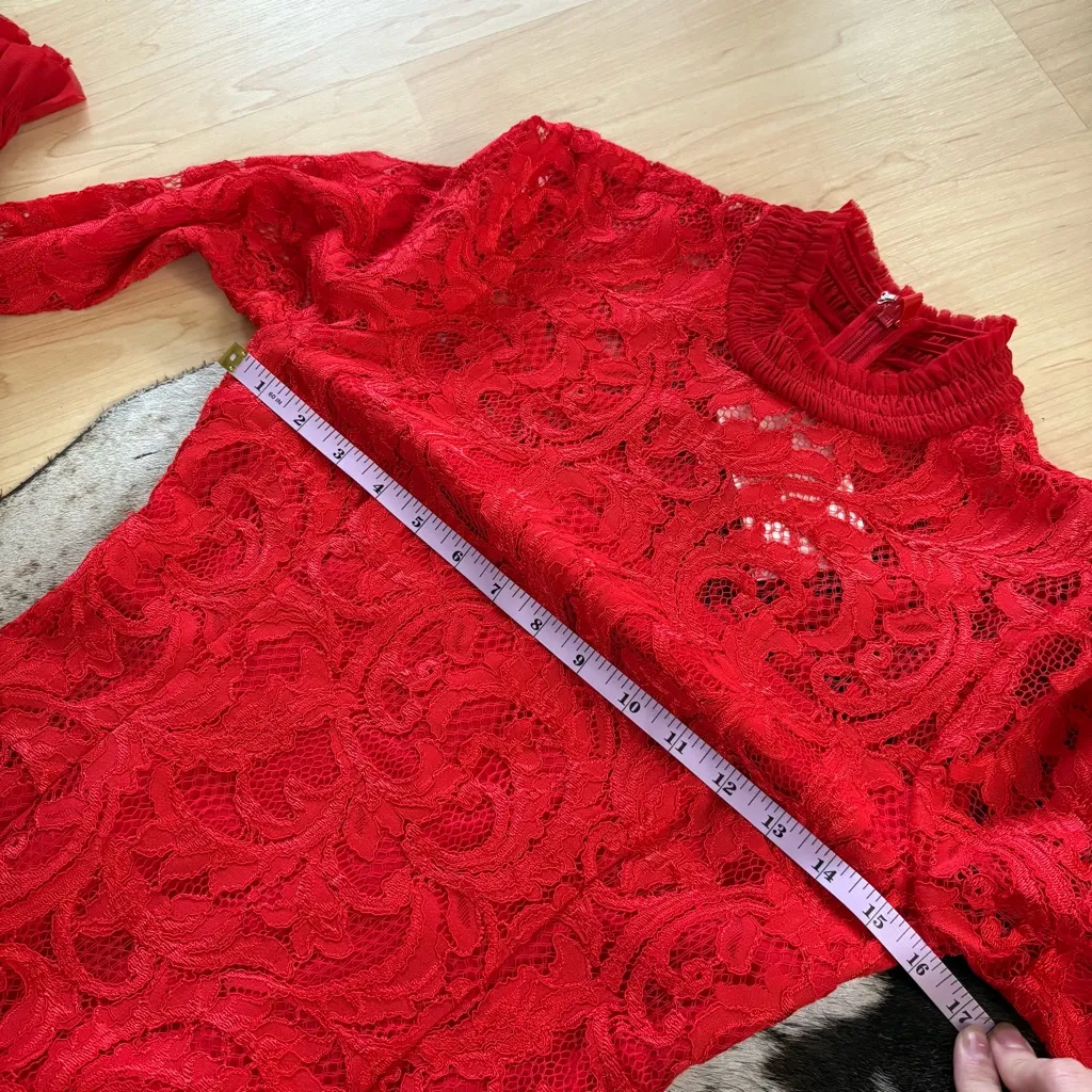 ALEXIS Fala Lace Midi Dress in Red Lace Holiday Midi Size Small‎ NWT - Image 10