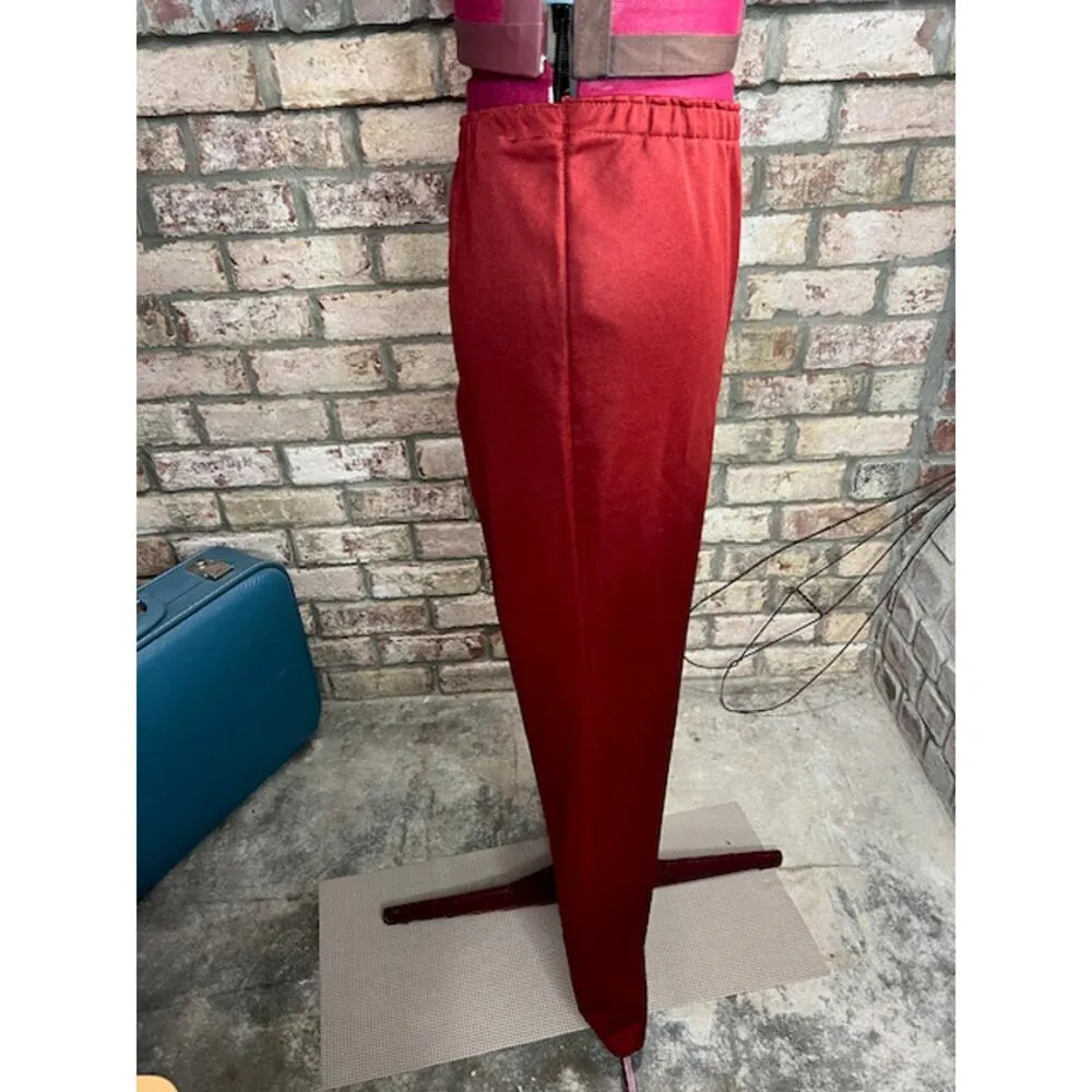 cardigan sweater pant set 1950s floral rust cream Red - Image 14