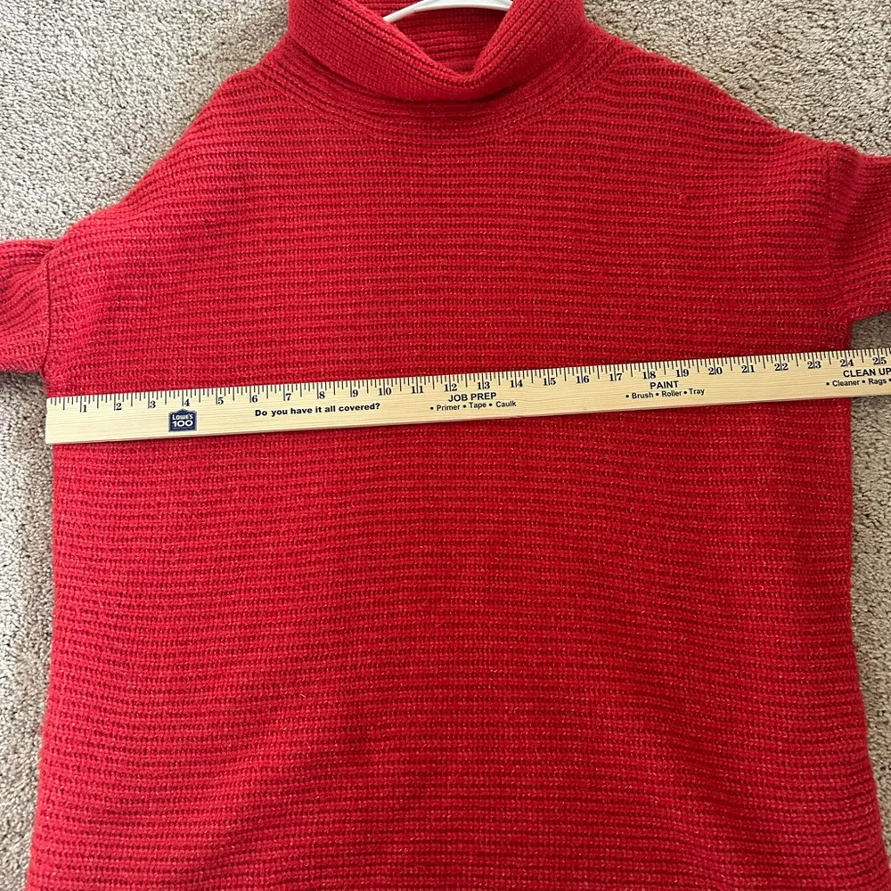 Pilcro Anthropologie Red Oversized Cowl Neck Sweater Size Medium - Image 10