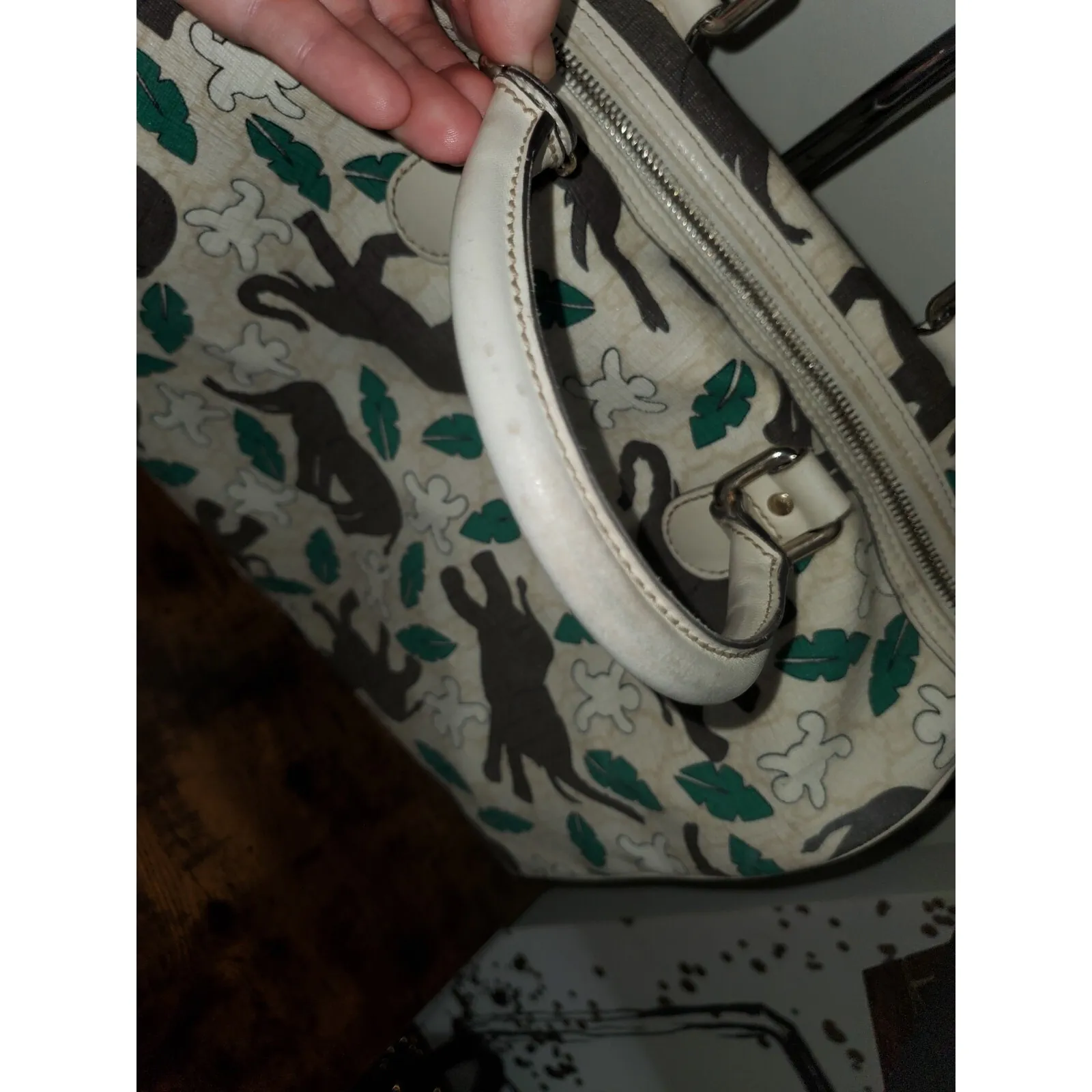Gucci Boston Bag Elephant Print Satchel‎ Top Handle Designer Handbag - Image 5