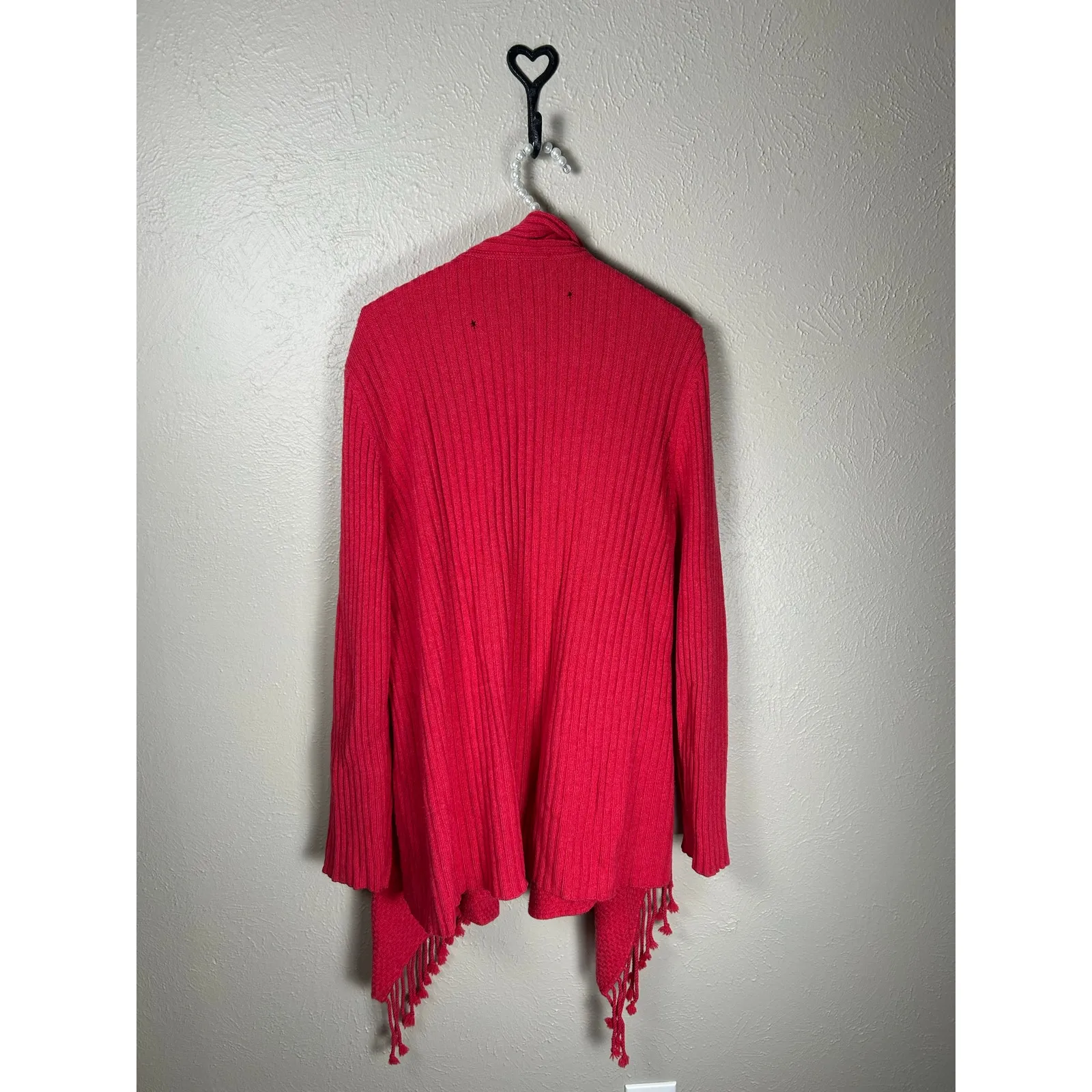 St.John Cardigan Classic Red Knit Designer Cozy Quiet Luxury Sweater TINY FLAW - Image 8