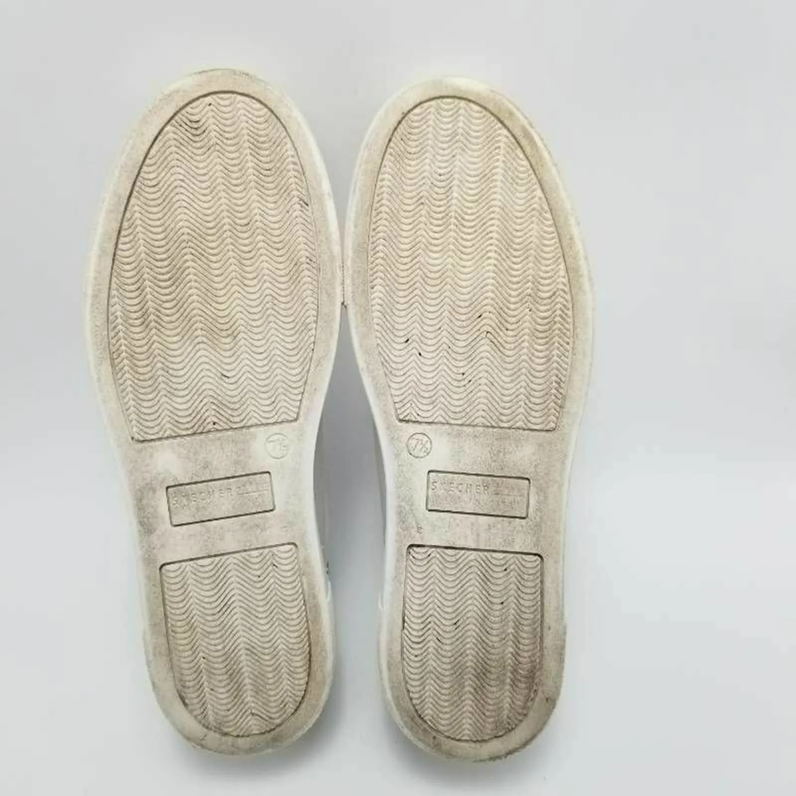 Skechers Womens White Leather Platform Lace Up Sneakers With Animal Print Sz 7.5 - Image 9