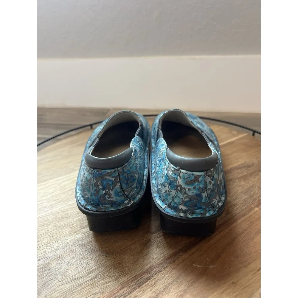 Alegria Clogs Debra Rose’s BLUE  Womens Sz 36 Slip On wedge Shoes - Image 12