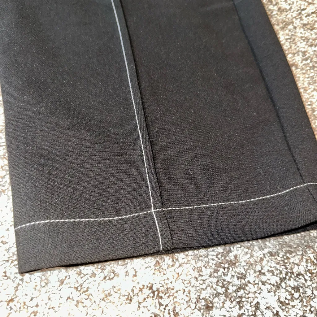 Badgley Mischka‎ Wide Leg Crop Pant With Contrast Stitching Black NWOT Size 6 - Image 4