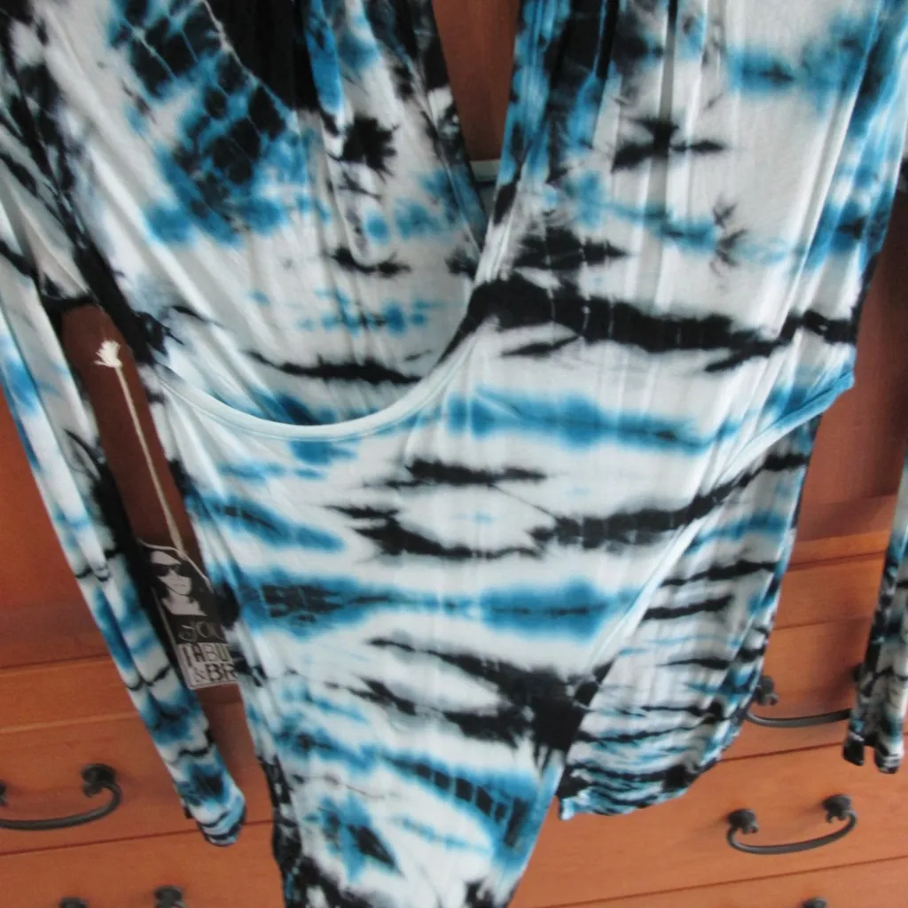 Young Fabulous & Broke Blue White & Black Tie Dye Top - Size XS - NWT - Image 4