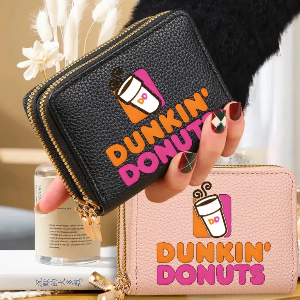 DUNKIN DONUTS SMALL DOUBLE ZIP WALLET Black - Image 3