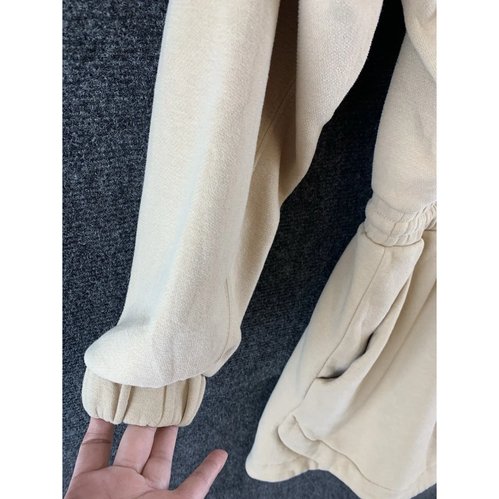 EXPRESS Women's Romper Quarter Zip Tie Waist Fleece Retail $78 Beige Size XS - Image 5