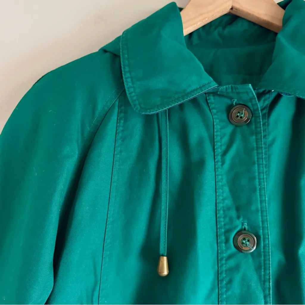 Vintage 90’s Misty Harbor Flannel Lined Green Button Closure Coat Size 4 Petite - Image 5