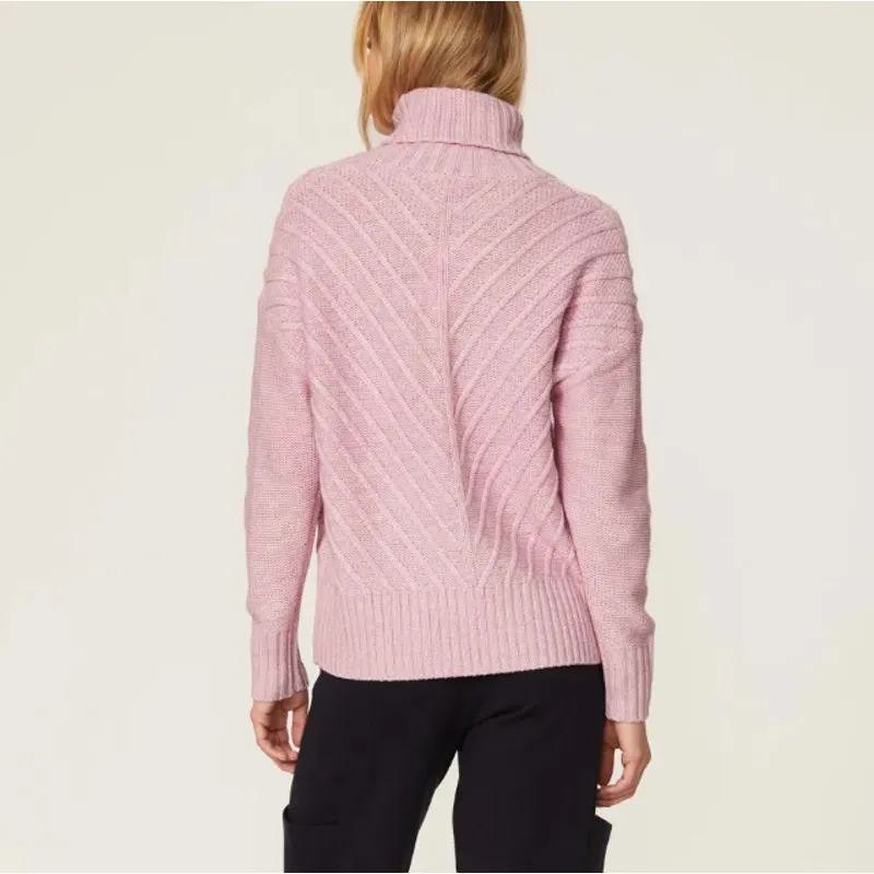 Splendid Pink Cowl Neck Sweater SMALL Oversized Soft Cotton Cashmere Chunky $188 - Image 3