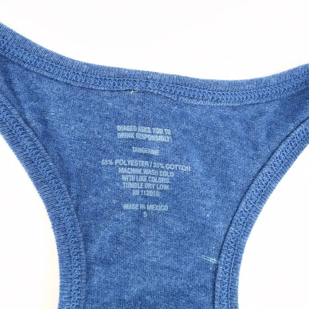 Ciroc Blue Graphic Tee Tangerine Racerback Tank Top with White Logo- Size S -GUC - Image 4