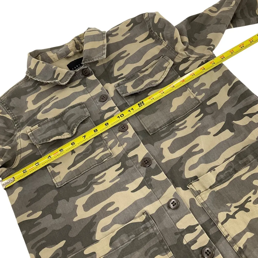 Sanctuary Womens Camouflage Button-Down Jacket shirt Size S utility  Military - Image 7