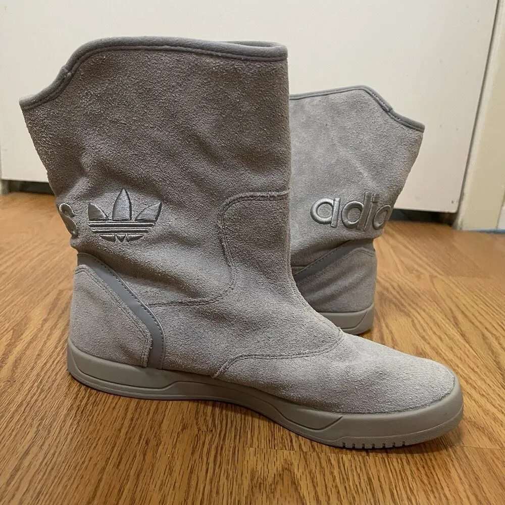 RARE!! ADIDAS gray suede sherpa lined slip on Extaboot size US 8 - Image 5