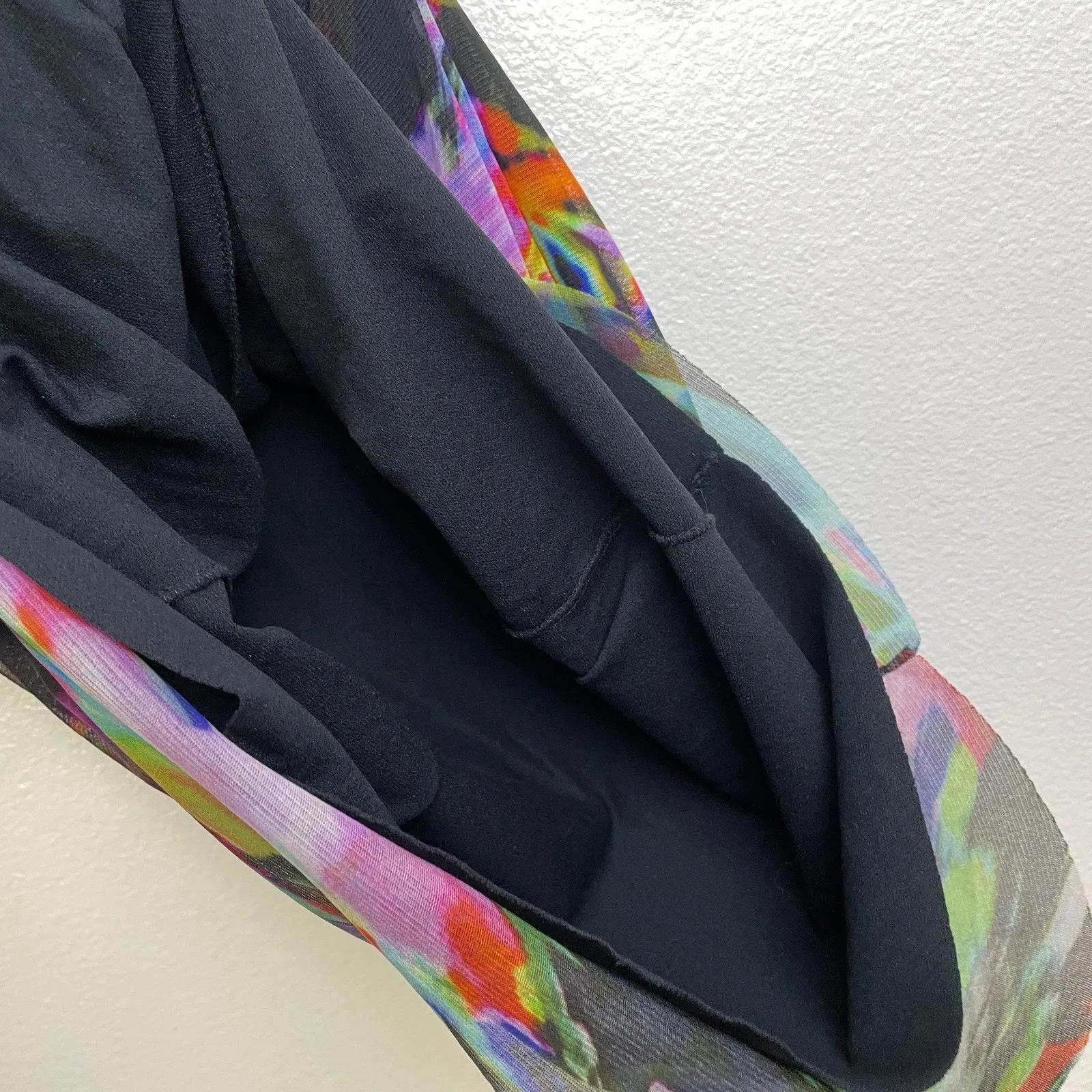 Elaua Kattau Dress Womens Medium Multicolor Mesh Sheer Artsy Colorful Peek A Boo Black - Image 7