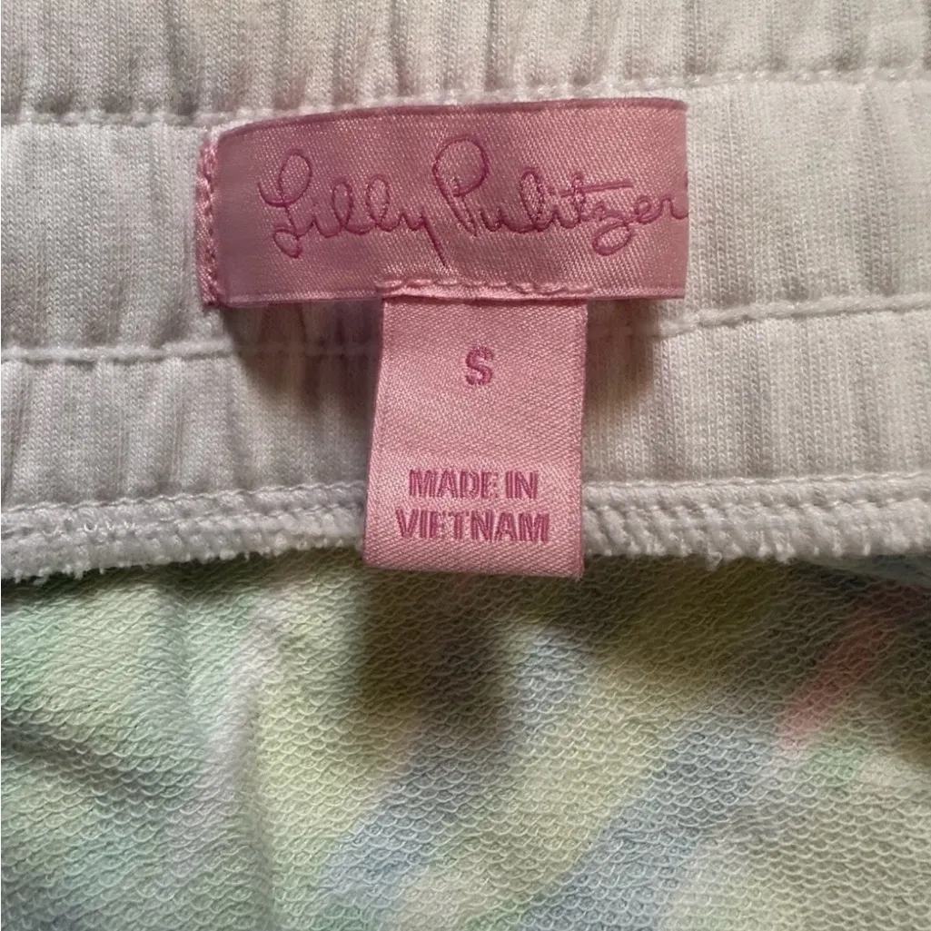 LILLY PULITZER S Zia Mini Skirt Royal Lime Print Tiki Pink Pockets French Terry - Image 5