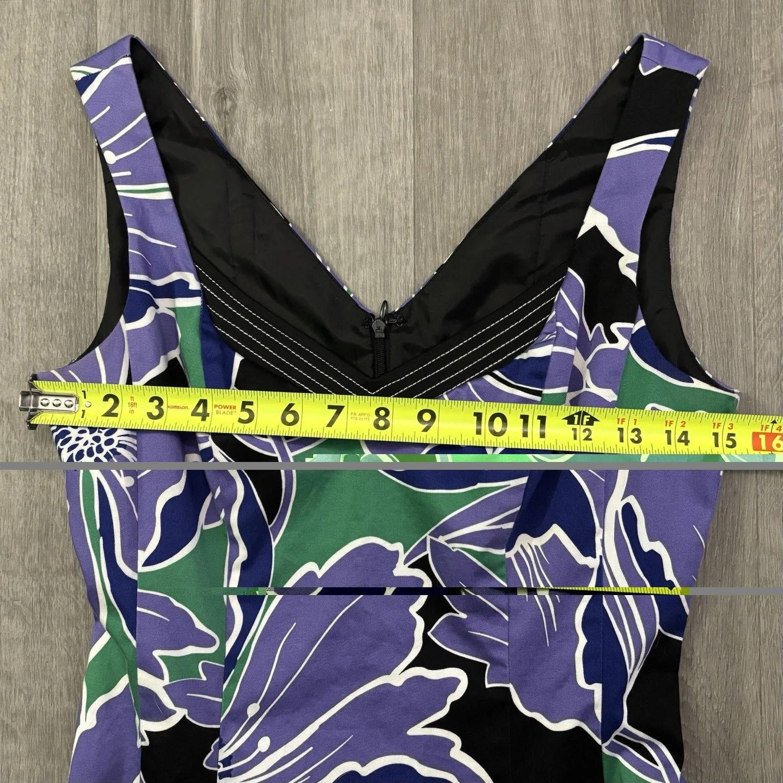 Nine West Purple Green Floral Dress Women’s Size 4 Party Wedding Holiday NYE - Image 8