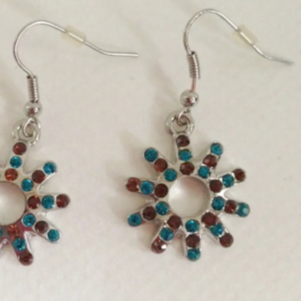 Starburst Earrings Crystals Southwest Cowgirl New Vintage - Image 2