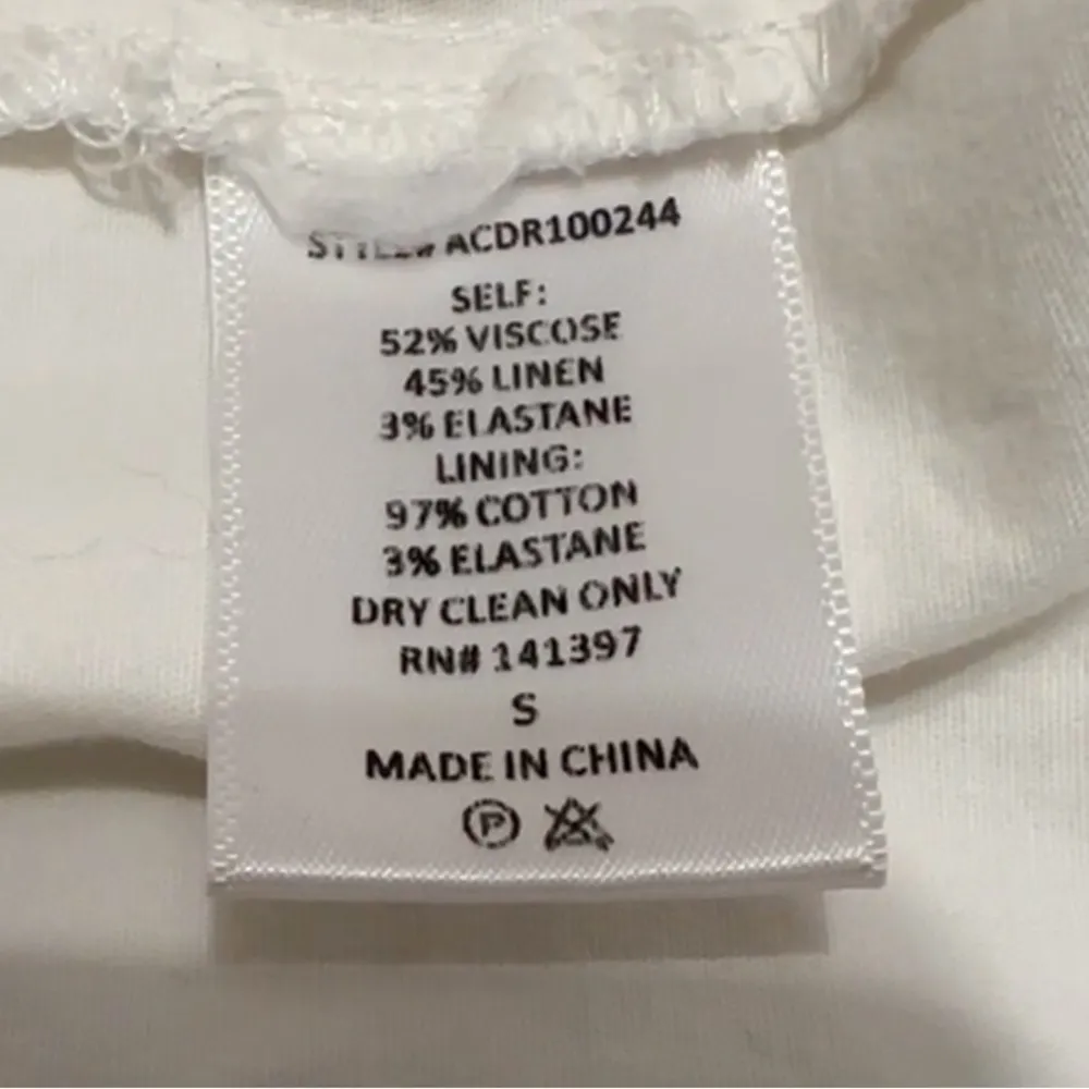 the Label Puff Sleeve Nina Smocked Mini Dress in Off White Size Small - Image 15