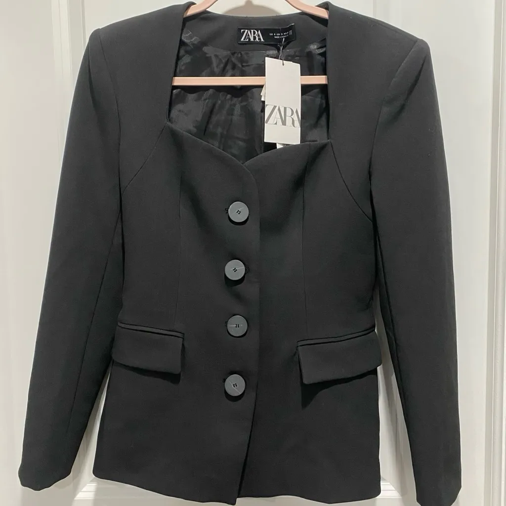 Zara Bloggers Favorite Sweetheart neckline Blazer size S - Image 5