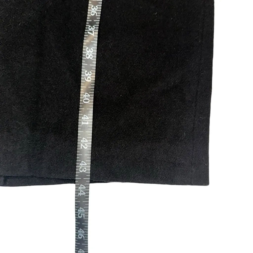 L.L. Bean Wool Cashmere Blend Black Mid-length Overcoat Coat MEDIUM - Image 6