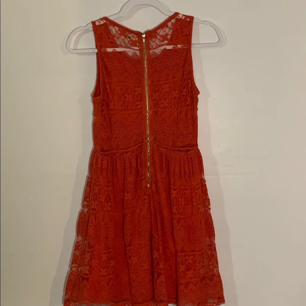 Ya Los Angeles Orange Lace Mini Dress - Image 4
