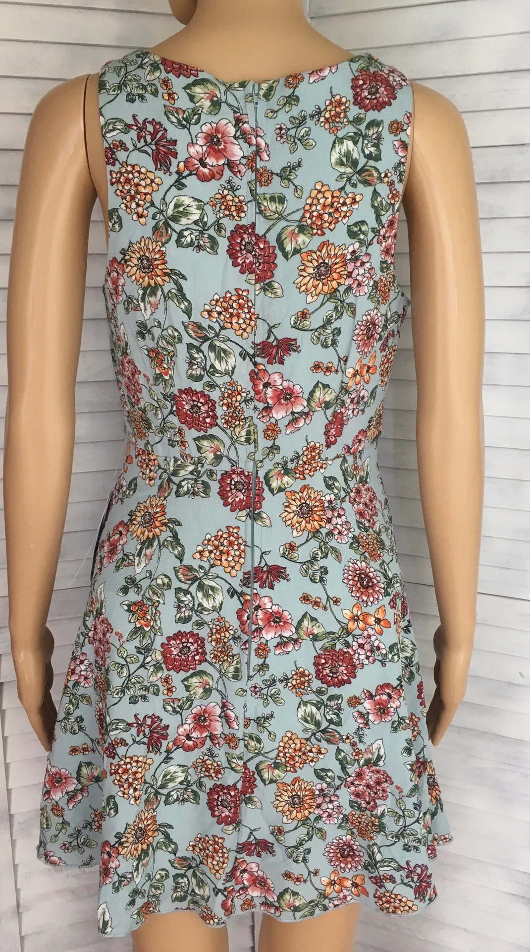 Turquoise Floral Dress, Size 3/4 Blue - Image 4