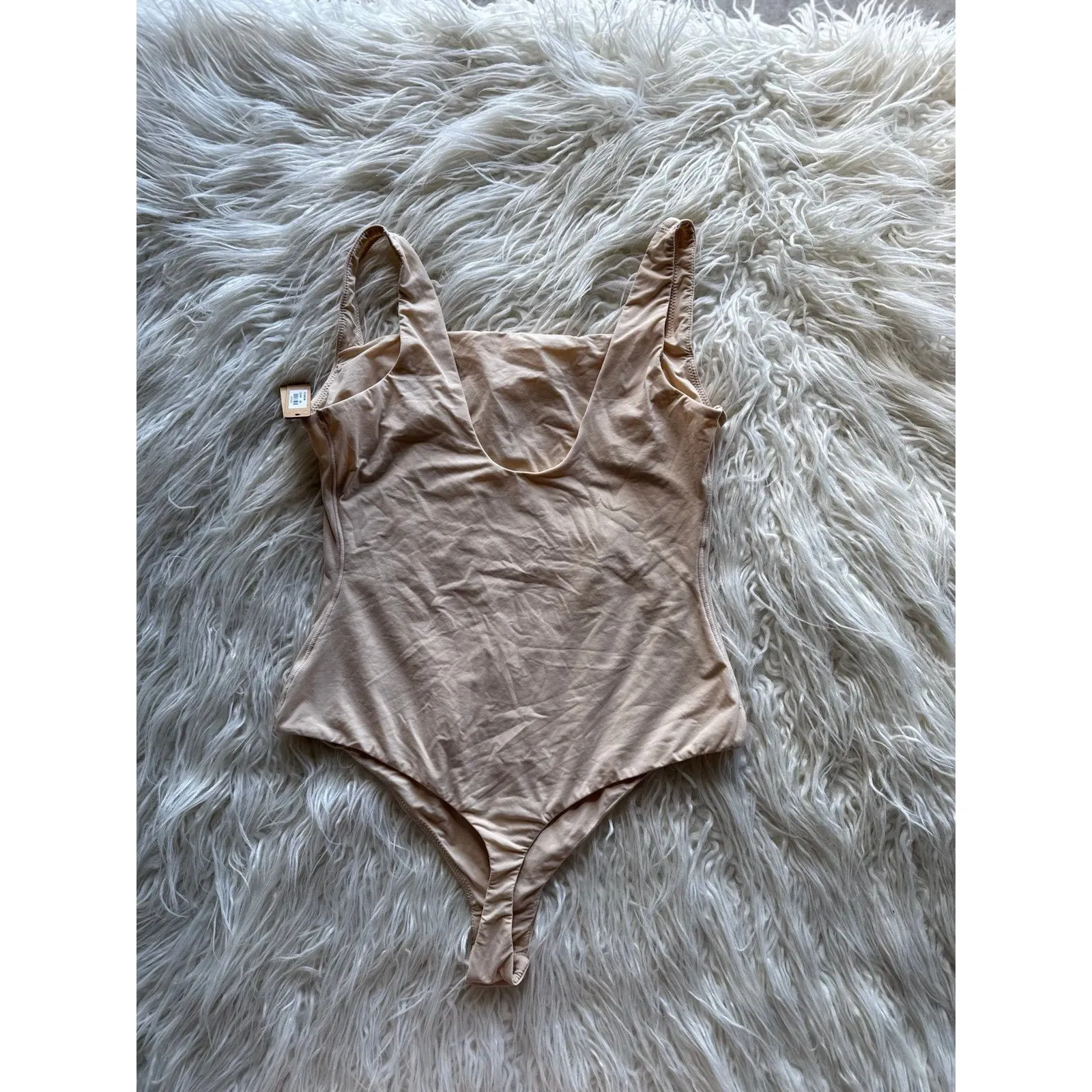 Skims Fits Everybody Square Neck Bodysuit Sand Size Large - Image 5