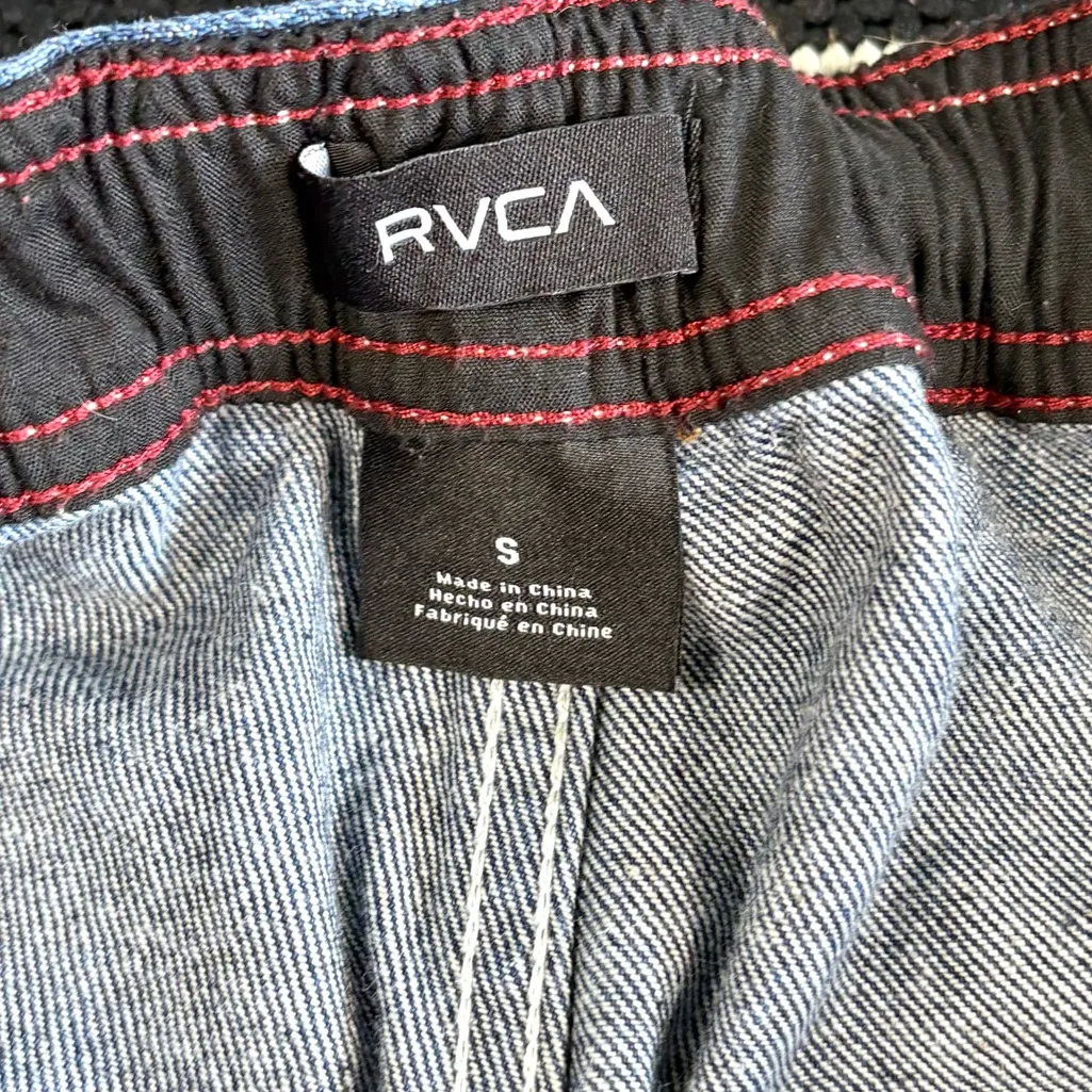 RVCA Scrunchie High Rise Dark Denim Jeans Small - Image 13
