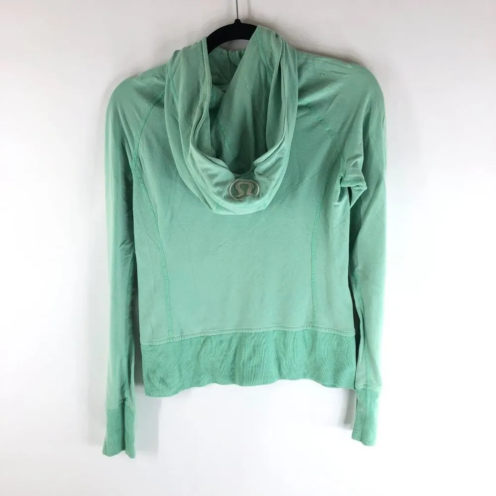 Lululemon Scuba Hoodie Stretch Mint Green Pockets Full Zip 2 - Image 3