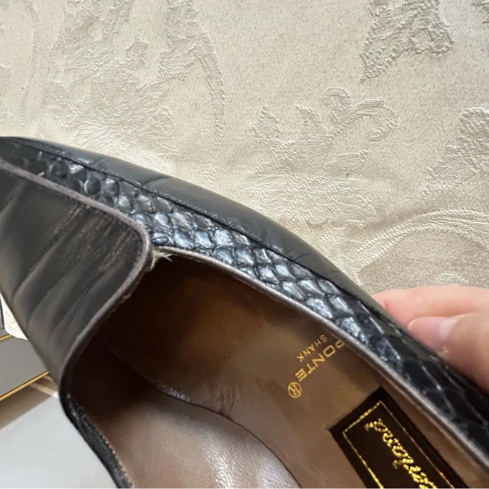 Vintage Bally of Switzerland Cora Ponte Shank Black Leather Heels Size 7.5 N - Image 11