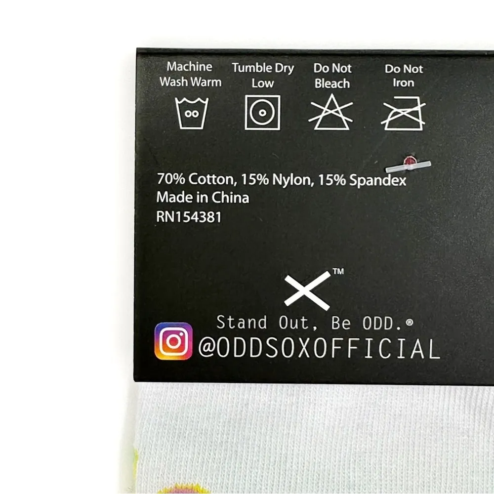 Odd Sox MTV Pop Art Crew Socks Mens Womens Retro 80s 90s Pastel Fun Novelty Gift Yellow - Image 7