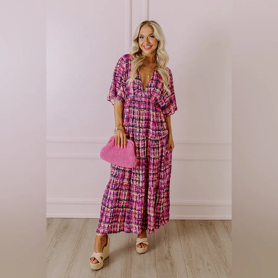 ENTRO NEW HOLDING ON TIGHTLY V NECK MAXI size large Colorful chic boutique - Image 9