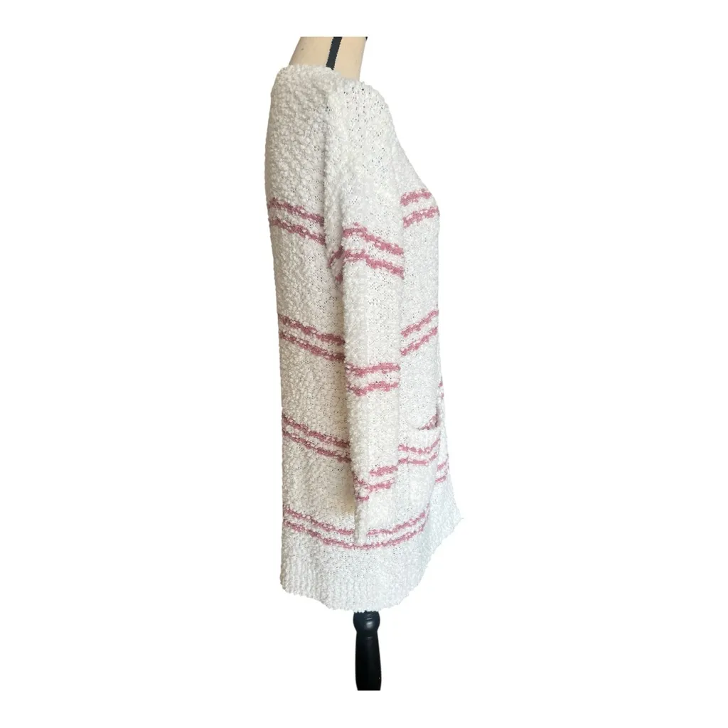 Sienna Sky Open Front White and Pink Cardigan Size S - Image 4
