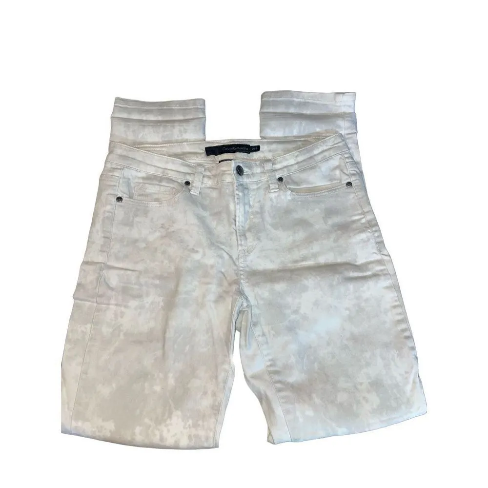 VTG Calvin Klein Jeans Women's Ultimate Skinny Jeans Grey Camo Design Size 29/8 - Image 12