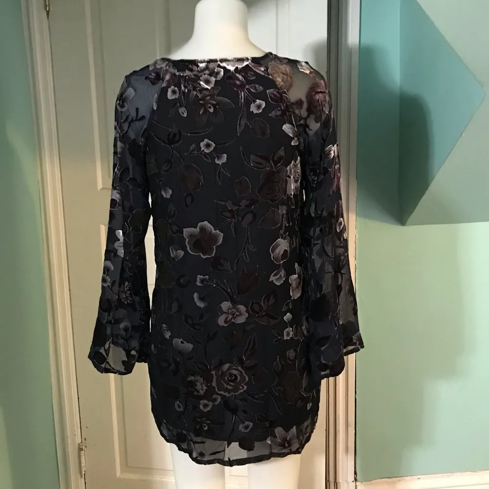 Staring at Stars Velvet Floral Dress szM - Image 3